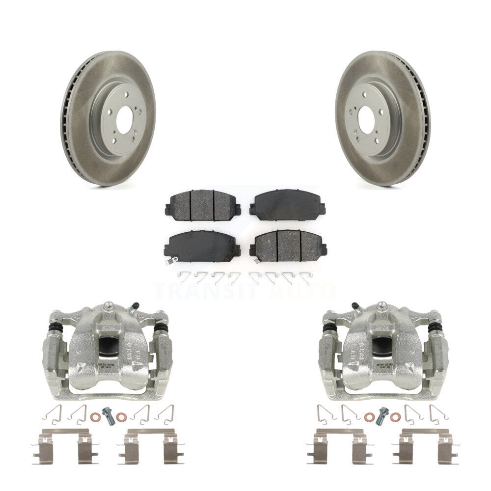 Front Disc Brake Caliper Coated Rotors And Semi-Metallic Pads Kit For Honda CR-V KCG-100460S