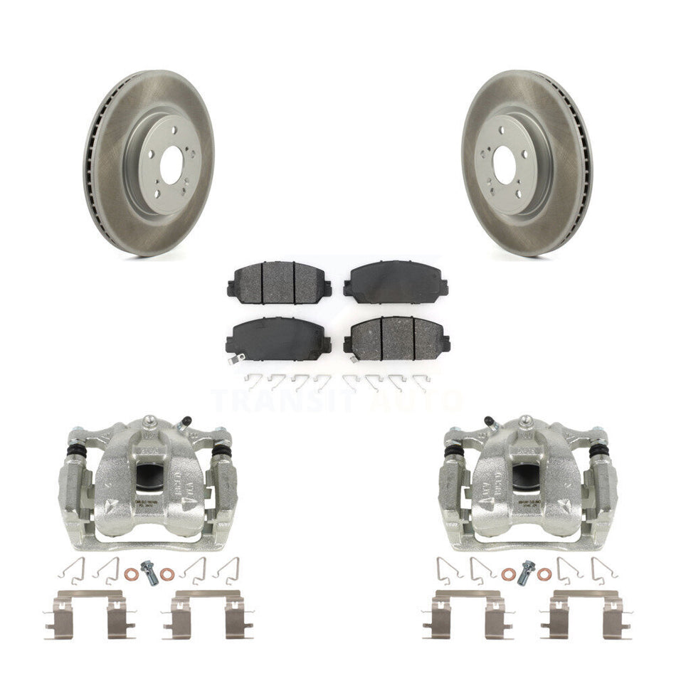 Front Disc Brake Caliper Coated Rotors And Semi-Metallic Pads Kit For Honda CR-V KCG-100460S