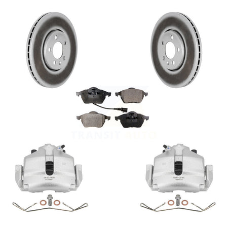 Front Brake Caliper Coat Rotor Semi-Metallic Pad Kit For 2006 Volkswagen Jetta 2.5L/1.9L KCG-100461P