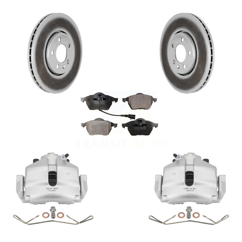 Front Brake Caliper Coat Rotor Semi-Metallic Pad Kit For 2006 Volkswagen Jetta 2.5L/1.9L KCG-100461P