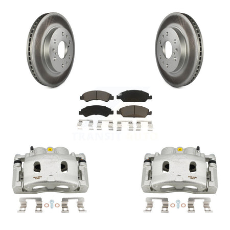 Front Brake Caliper Coat Rotor & Ceramic Pad Kit For GMC Sierra 1500 Chevrolet Silverado KCG-100462C