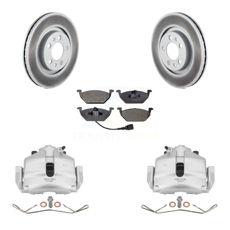 Front Brake Caliper Coat Rotor Semi-Metallic Pad Kit For 2006 Volkswagen Jetta 2.5L/1.9L KCG-100462P