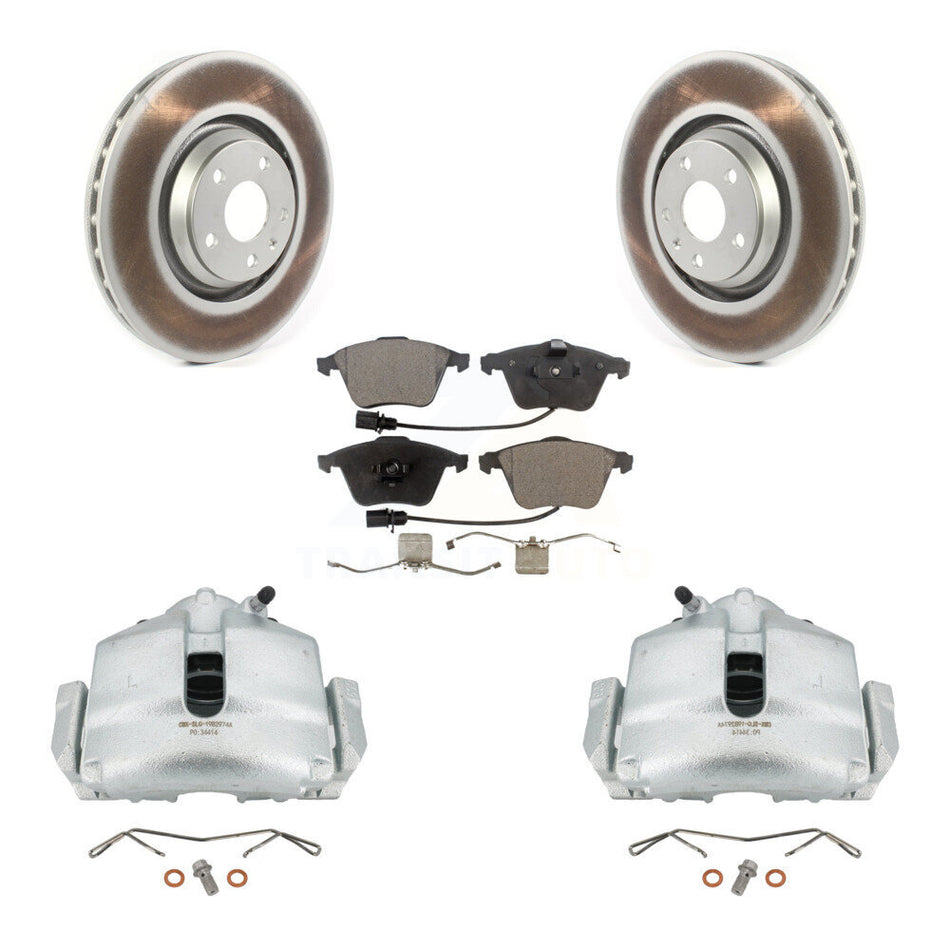 Front Disc Brake Caliper Coated Rotors And Semi-Metallic Pads Kit For Audi TT Quattro KCG-100463P