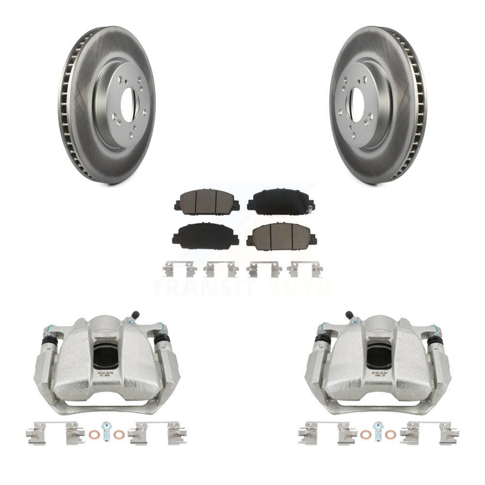 Front Disc Brake Caliper Coated Rotors And Ceramic Pads Kit For Honda Accord KCG-100464C