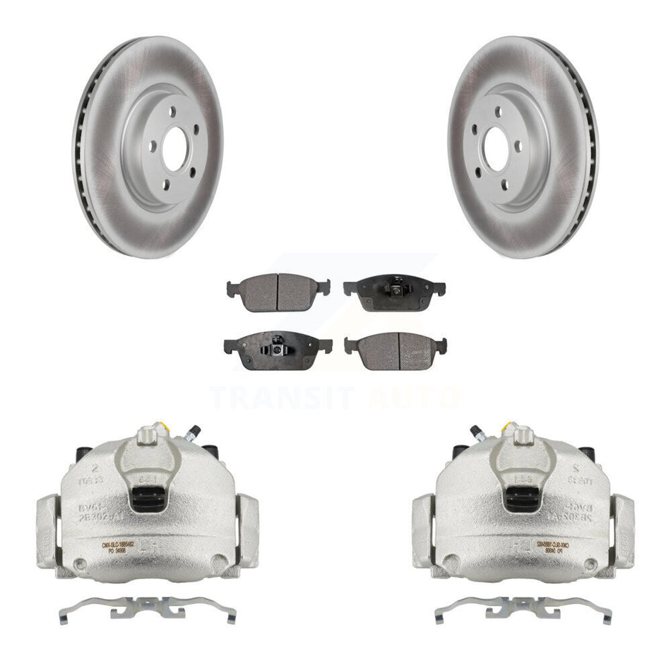 Front Disc Brake Caliper Coated Rotors And Ceramic Pads Kit For Ford Transit Connect KCG-100464T