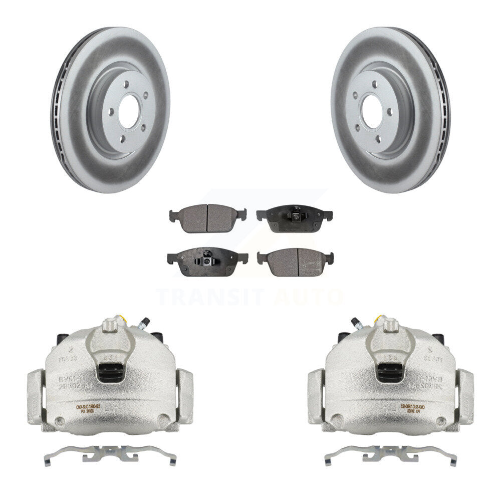 Front Brake Caliper Coat Rotor & Ceramic Pad Kit For Ford Escape Transit Connect Lincoln KCG-100465T