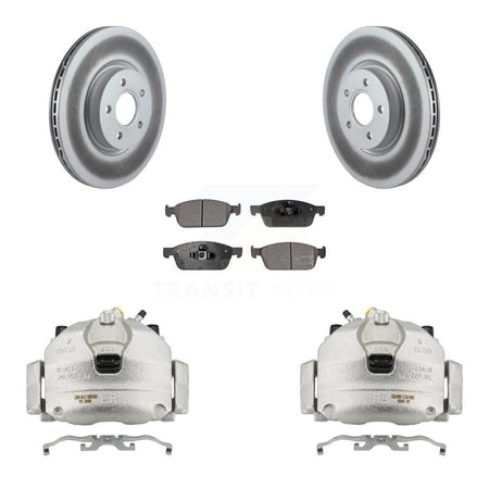 Front Brake Caliper Coat Rotor & Ceramic Pad Kit For Ford Escape Transit Connect Lincoln KCG-100465T