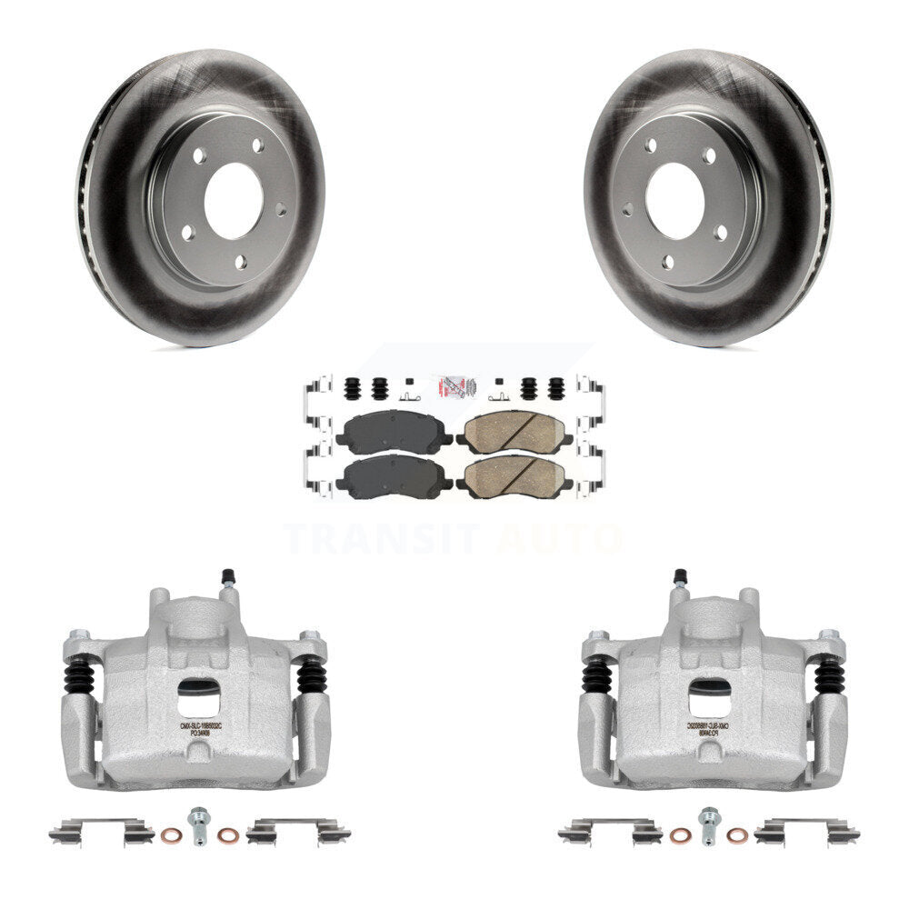 Front Disc Brake Caliper Coated Rotors And Ceramic Pads Kit For Mitsubishi Lancer KCG-100466N