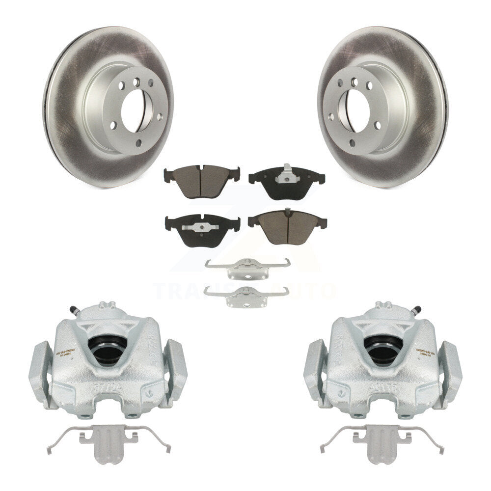 Front Disc Brake Caliper Coat Rotors & Ceramic Pad Kit For BMW 328i xDrive 323i X1 328xi KCG-100467C