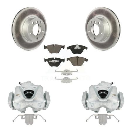 Front Disc Brake Caliper Coat Rotors & Ceramic Pad Kit For BMW 328i xDrive 323i X1 328xi KCG-100467C