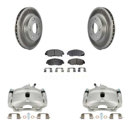Front Disc Brake Caliper Coated Rotors And Semi-Metallic Pads Kit For Honda Civic KCG-100467P