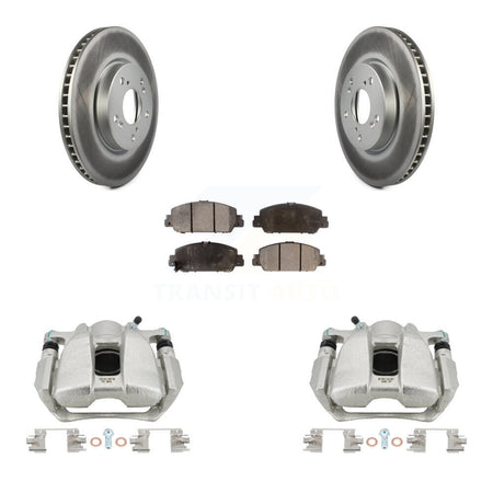 Front Disc Brake Caliper Coated Rotors And Ceramic Pads Kit For Honda Accord KCG-100469T