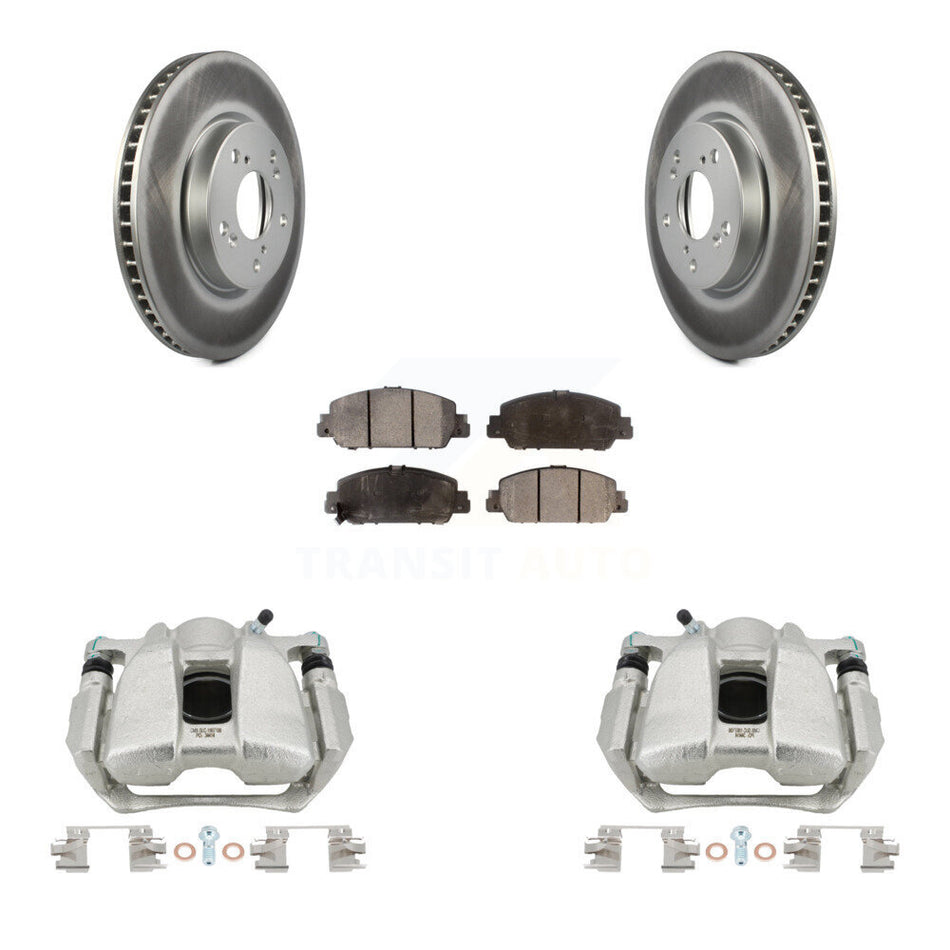 Front Disc Brake Caliper Coated Rotors And Ceramic Pads Kit For Honda Accord KCG-100469T