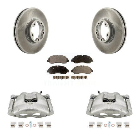 Front Disc Brake Caliper Coated Rotors And Ceramic Pads Kit For Ford Transit-350 HD KCG-100470T