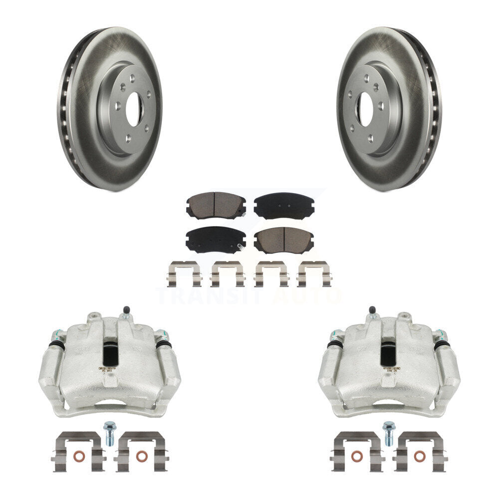 Front Brake Caliper Coat Rotor Ceramic Pad Kit For Buick Regal LaCrosse Chevrolet Malibu KCG-100471C