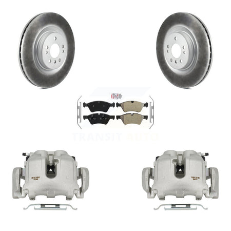 Front Disc Brake Caliper Coat Rotor & Semi-Metallic Pad Kit For Mercedes-Benz ML350 R350 KCG-100471N