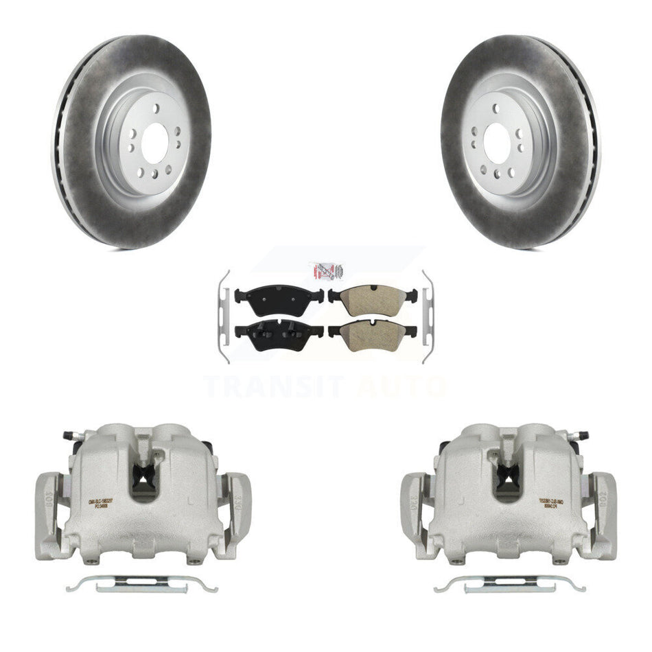 Front Disc Brake Caliper Coat Rotor & Semi-Metallic Pad Kit For Mercedes-Benz ML350 R350 KCG-100471N