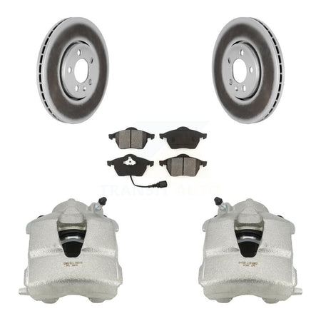 Front Brake Caliper Coat Rotors & Semi-Metallic Pad Kit For Volkswagen Jetta Golf Beetle KCG-100472S