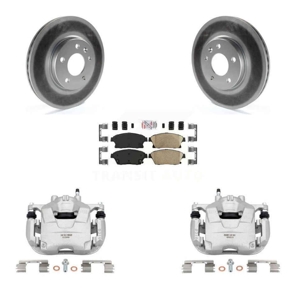 Front Disc Brake Caliper Coated Rotors And Ceramic Pads Kit For Chevrolet Cruze Buick Verano Volt Orlando KCG-100473N