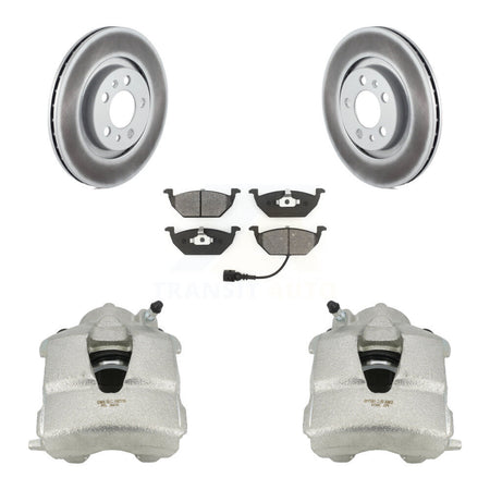 Front Brake Caliper Coat Rotors & Semi-Metallic Pad Kit For Volkswagen Jetta Beetle Golf KCG-100473S