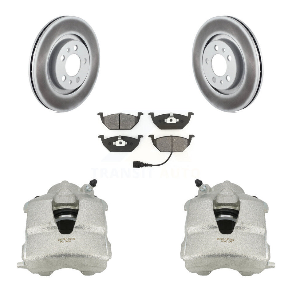 Front Brake Caliper Coat Rotors & Semi-Metallic Pad Kit For Volkswagen Jetta Beetle Golf KCG-100473S