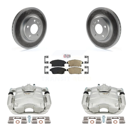 Front Disc Brake Caliper Coated Rotors And Ceramic Pads Kit For Chevrolet Cruze Buick Verano Volt Orlando KCG-100474N by Transit Auto