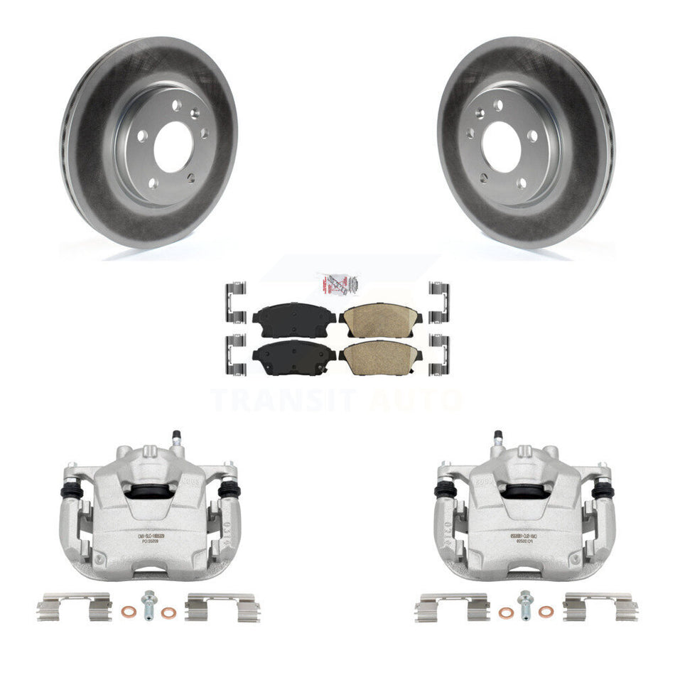 Front Disc Brake Caliper Coated Rotors And Ceramic Pads Kit For Chevrolet Cruze Buick Verano Volt Orlando KCG-100474N