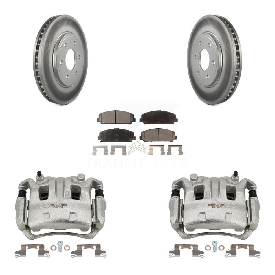 Front Disc Brake Caliper Coated Rotors And Semi-Metallic Pads Kit For Suzuki Equator KCG-100474P