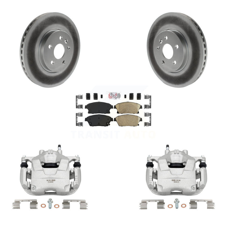 Front Disc Brake Caliper Coated Rotors And Ceramic Pads Kit For 2013-2017 Buick Encore Chevrolet Trax KCG-100475N