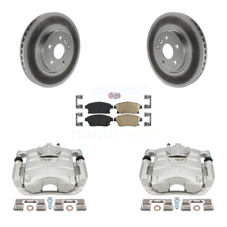 Front Disc Brake Caliper Coated Rotors And Ceramic Pads Kit For 2013-2017 Buick Encore Chevrolet Trax KCG-100476N by Transit Auto