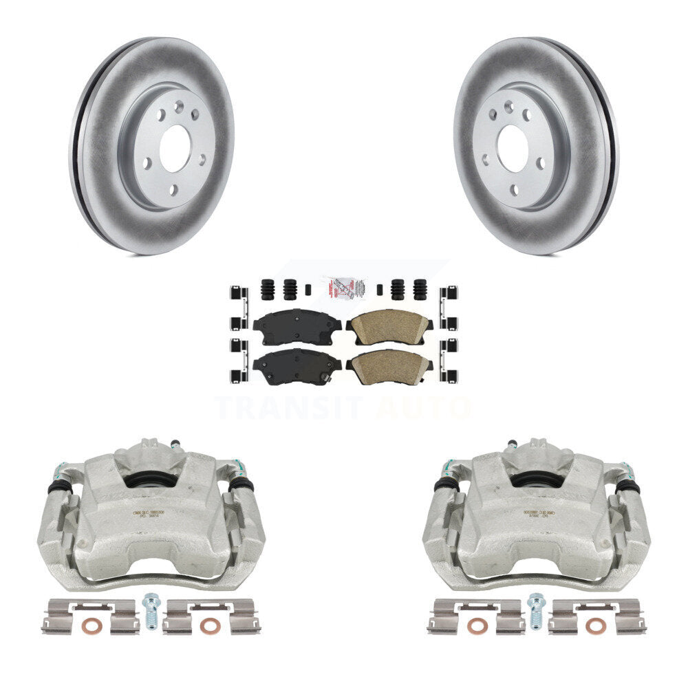 Front Disc Brake Caliper Coated Rotors And Ceramic Pads Kit For Chevrolet Cruze Sonic Limited KCG-100477N by Transit Auto