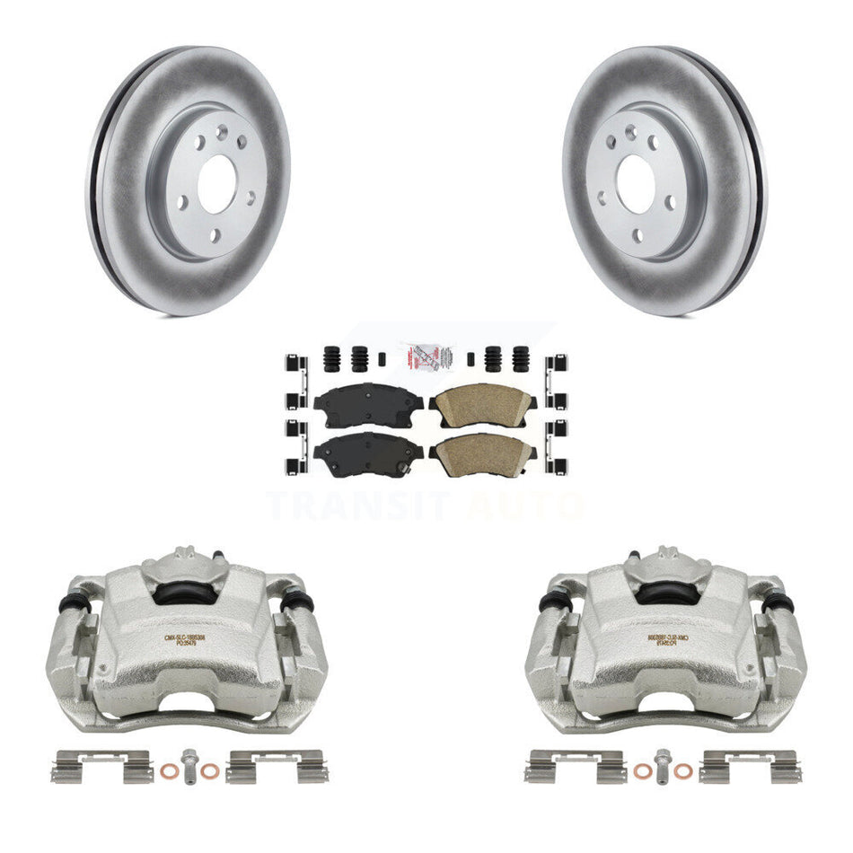 Front Disc Brake Caliper Coated Rotors And Ceramic Pads Kit For Chevrolet Cruze Sonic Limited KCG-100477N