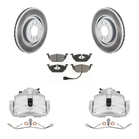 Front Brake Caliper Coat Rotor Semi-Metallic Pad Kit For 2006 Volkswagen Jetta 2.5L/1.9L KCG-100477S