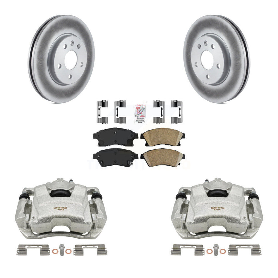 Front Disc Brake Caliper Coated Rotors And Ceramic Pads Kit For Chevrolet Cruze Sonic Limited KCG-100478N