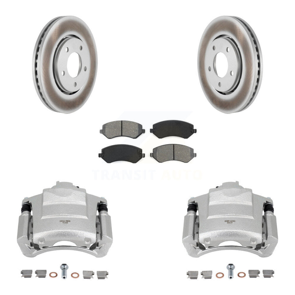 Front Brake Caliper Coat Rotors Semi-Metallic Pad Kit For Dodge Caravan Grand Chrysler & KCG-100479S