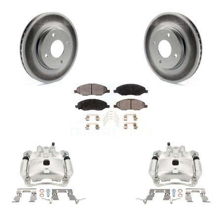 Front Brake Caliper Coat Rotor & Semi-Metallic Pad Kit For 2008 Nissan Versa 4-Wheel ABS KCG-100480P