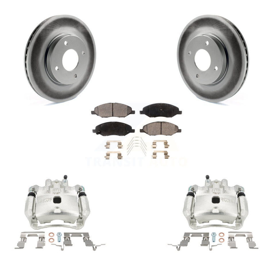 Front Brake Caliper Coat Rotor & Semi-Metallic Pad Kit For 2008 Nissan Versa 4-Wheel ABS KCG-100480P
