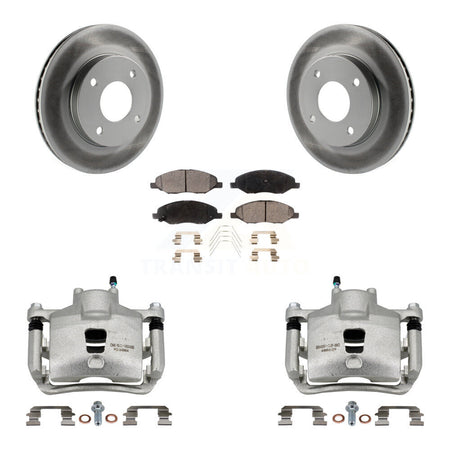 Front Brake Caliper Coat Rotor And Semi-Metallic Pad Kit For 2009-2011 Nissan Versa 1.6L KCG-100481P