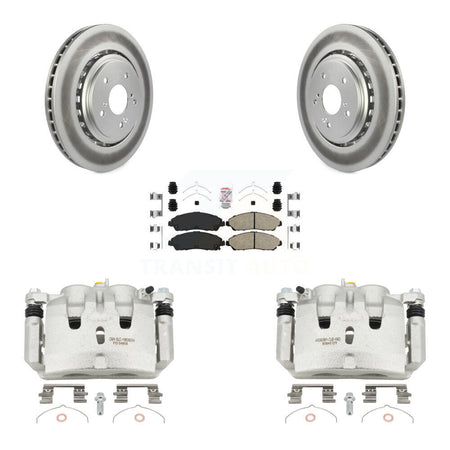 Front Disc Brake Caliper Coated Rotors And Ceramic Pads Kit For 2014-2016 Acura MDX KCG-100482N