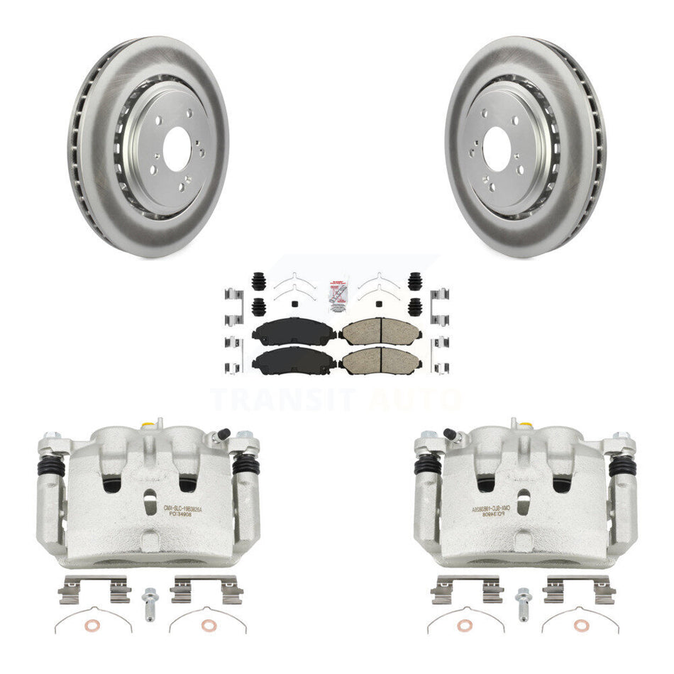 Front Disc Brake Caliper Coated Rotors And Ceramic Pads Kit For 2014-2016 Acura MDX KCG-100482N