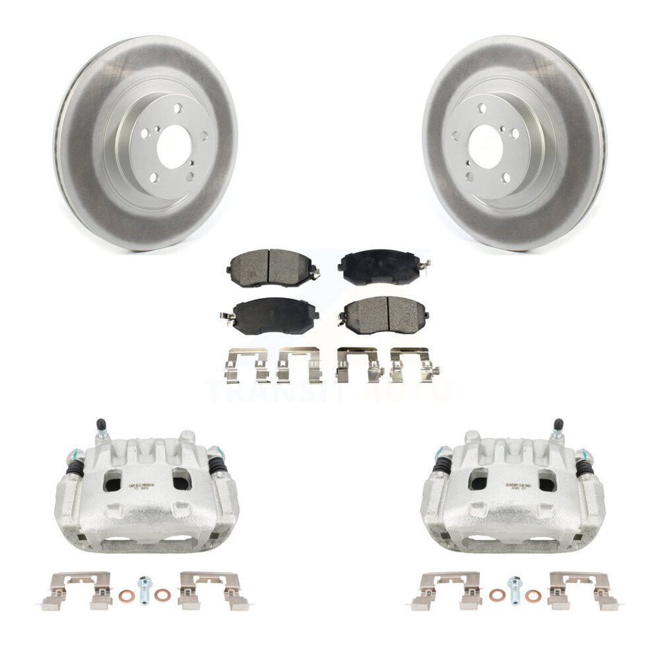 Front Disc Brake Caliper Coat Rotor Semi-Metallic Pad Kit For Subaru Forester Impreza XV KCG-100482P