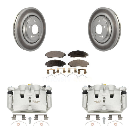 Front Disc Brake Caliper Coat Rotors Ceramic Pad Kit For Honda Pilot Ridgeline Acura MDX KCG-100482T