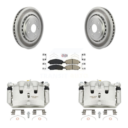 Front Disc Brake Caliper Coated Rotors And Ceramic Pads Kit For 2014-2016 Acura MDX KCG-100483N