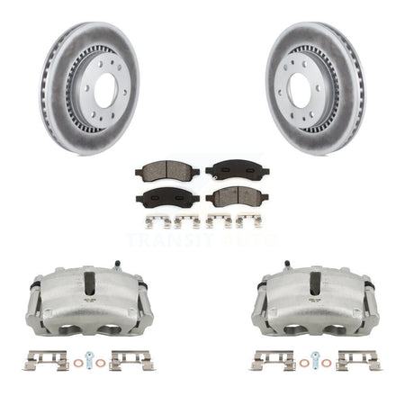 Front Brake Caliper Coat Rotor Semi-Metallic Pad Kit For Chevrolet Trailblazer GMC Envoy KCG-100483S
