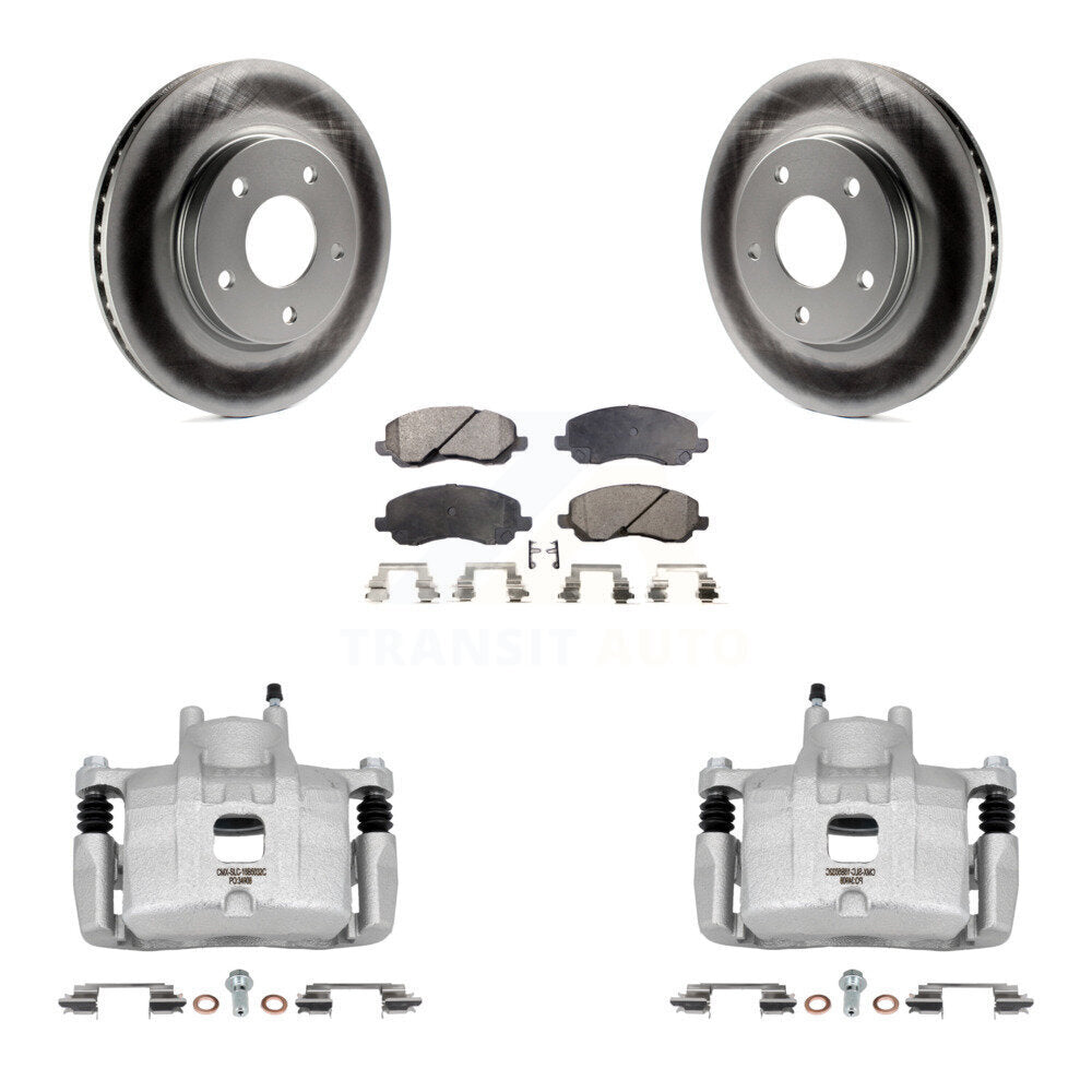 Front Disc Brake Caliper Coated Rotors And Ceramic Pads Kit For Mitsubishi Lancer KCG-100483T