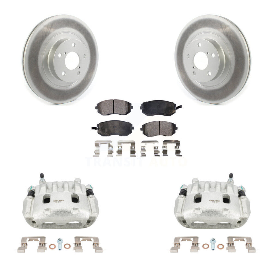 Front Brake Caliper Coat Rotor & Semi-Metallic Pad Kit For Subaru Outback Impreza Legacy KCG-100484P