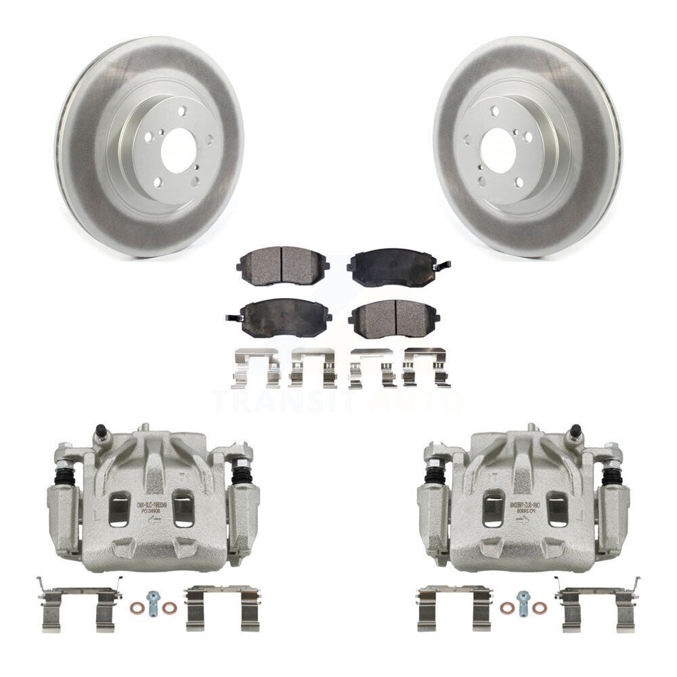 Front Disc Brake Caliper Coated Rotors And Semi-Metallic Pads Kit For Subaru Legacy KCG-100485P