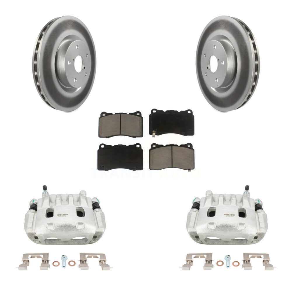 Front Disc Brake Caliper Coated Rotors And Ceramic Pads Kit For Subaru Impreza WRX KCG-100486C