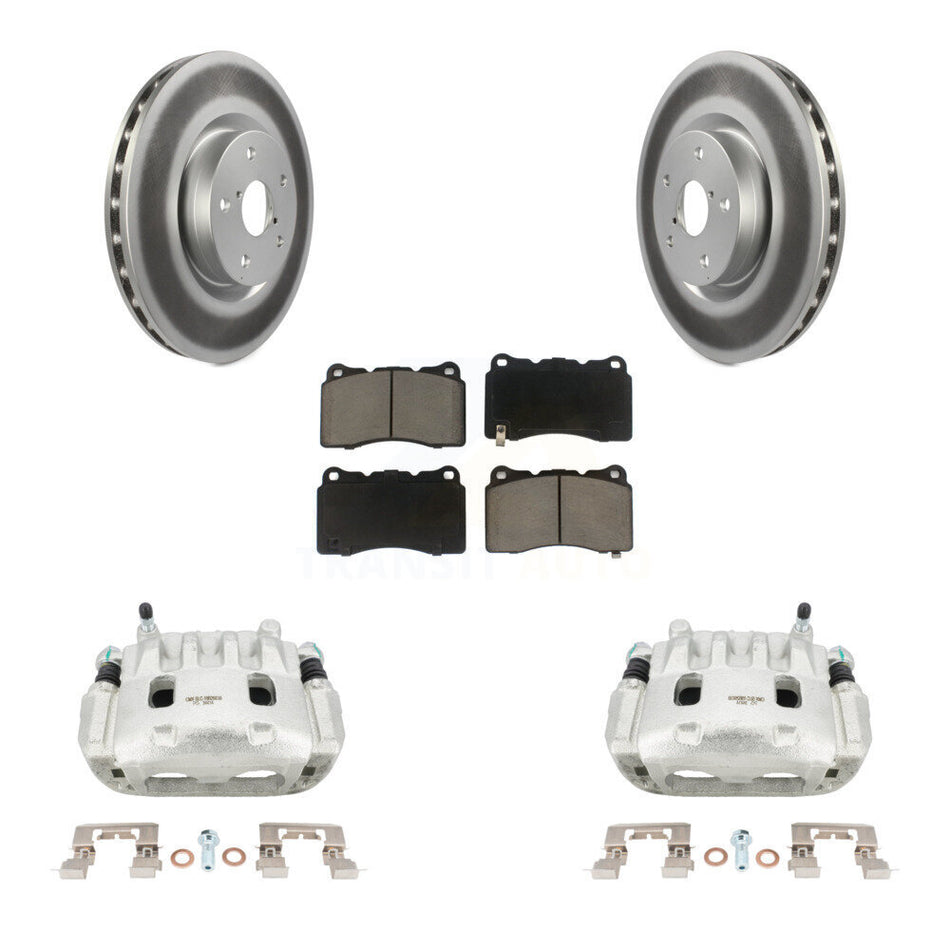 Front Disc Brake Caliper Coated Rotors And Ceramic Pads Kit For Subaru Impreza WRX KCG-100486C
