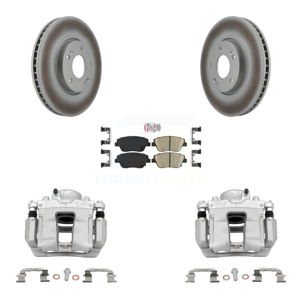 Front Disc Brake Caliper Coated Rotors And Ceramic Pad Kit For Hyundai Sonata Kia Optima KCG-100486N